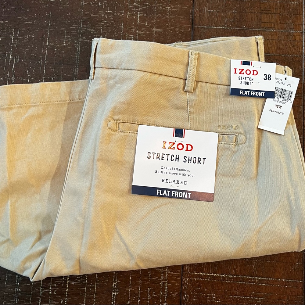 IZOD Stretch flat front shorts